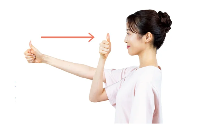 Routine_2：眼筋トレ＆ストレッチをする　目が疲れる距離でピントを合わせる