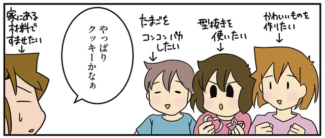 全員の要望を叶えるのはクッキーしかない！ 雨の日のお菓子作りの話