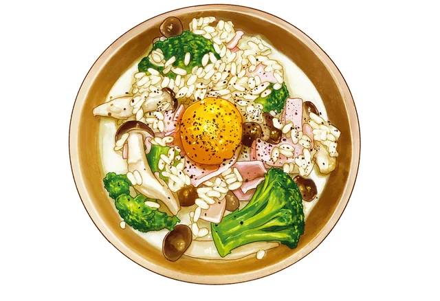 【食べるのをガマンせず20kg痩せた！】ほどよいコクと優しい味わいの「カルボナーラリゾット」