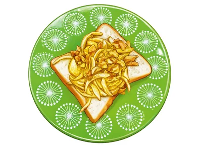 サバとマヨカレーのオープンサンド