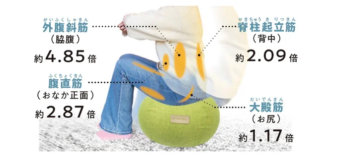 大学の先生のお墨つき！座るだけで筋活動量がグンとアップ