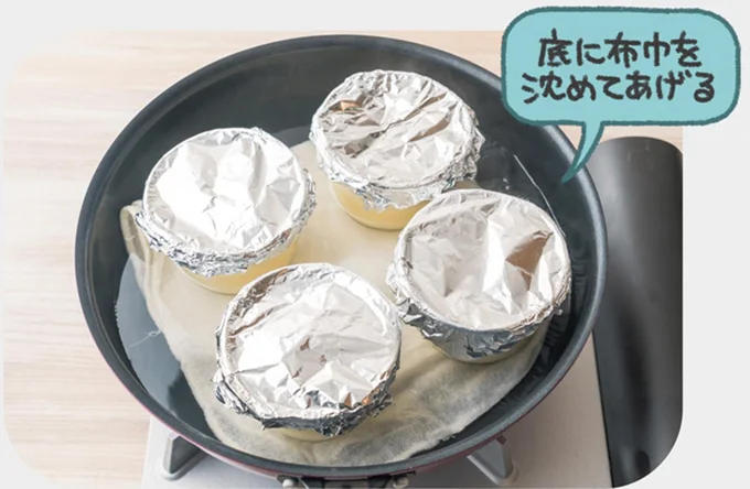 蓋をしながら弱火で15分蒸し焼きにする