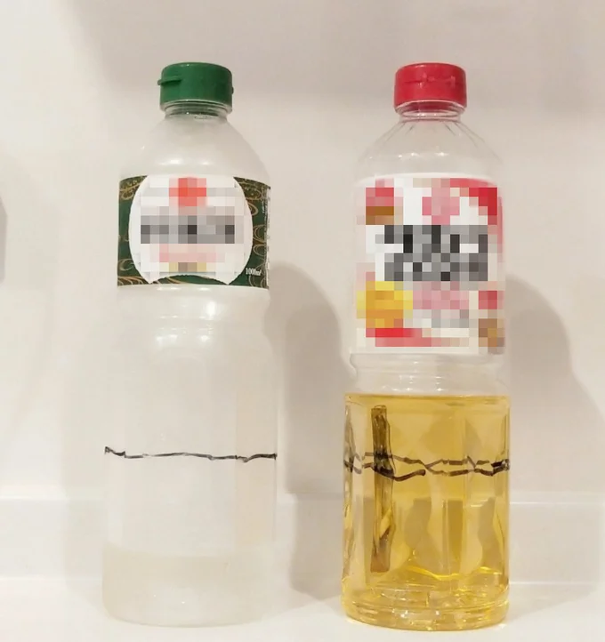 調味料はあらかじめ引いた線を下回ったら購入