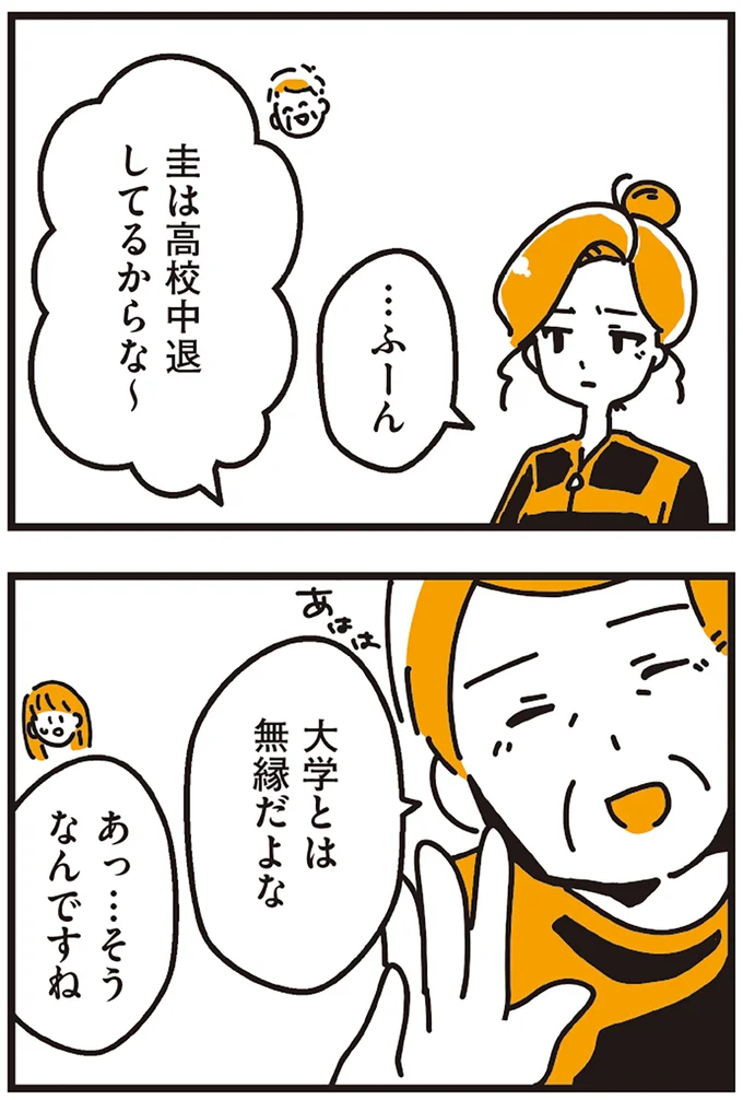 圭は高校中退してるからな～