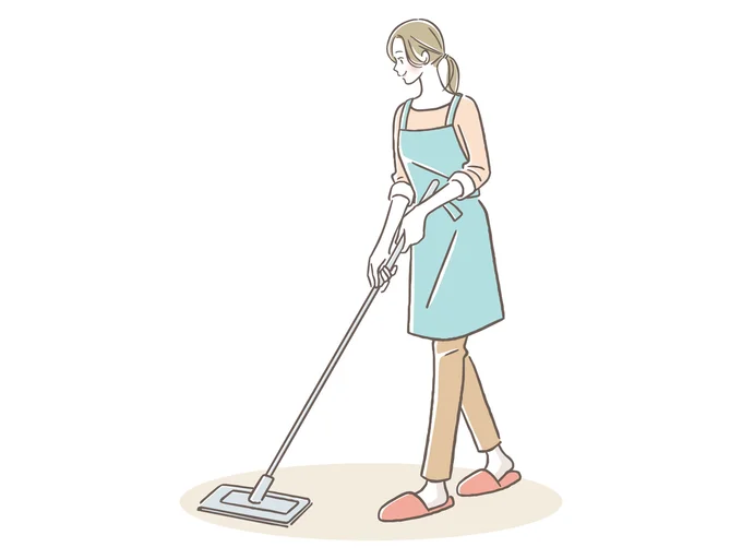 床掃除はフロアワイパーをかけてから掃除機で