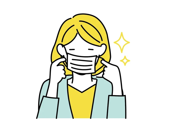 マスクは食事をするタイミングで交換を