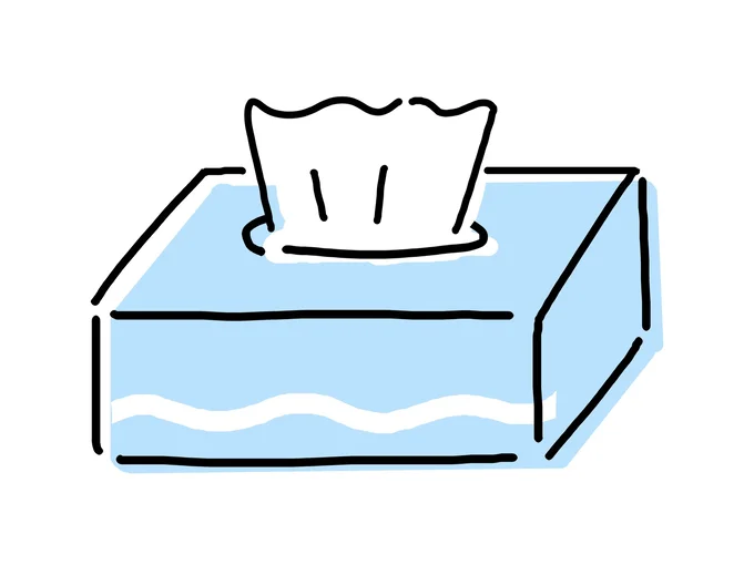 鼻水が気になるときは鼻の下にティッシュを置いてガード