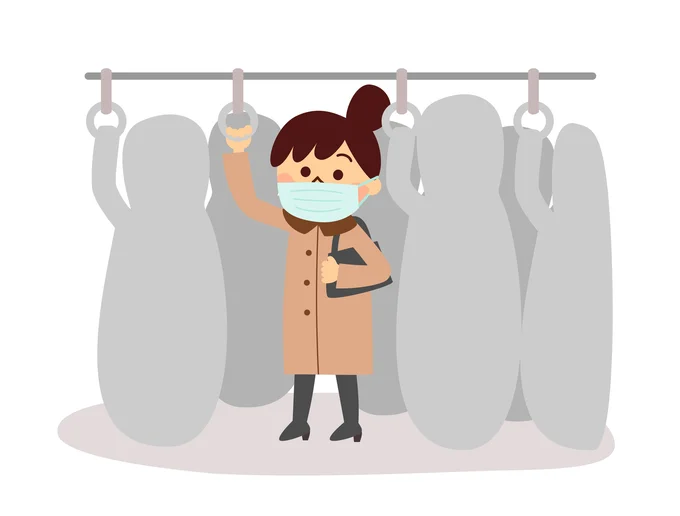 電車やバスに乗るときはドア付近を避けてなるべく奥に