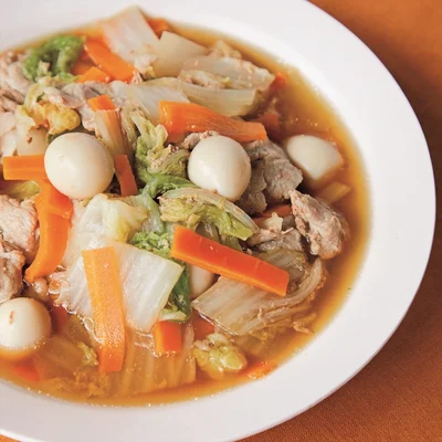 オイスターソース＆しょうゆで短時間でも深みのあるおいしさに「豚こまと白菜のオイスターしょうゆ煮」