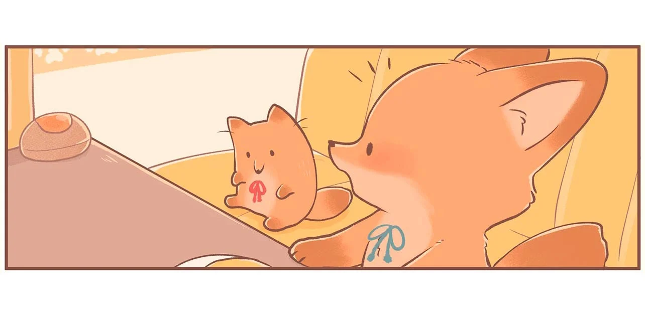 一緒なら美味しさも倍！幸せな気持ちを分かち合うきつねちゃん