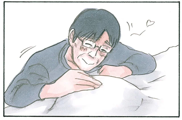 布団の膨らみをなでなで。猫かと思っていたのに、廊下を走る元気な姿が!?