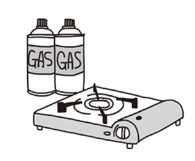 火（カセットコンロ＋カセットボンベ）