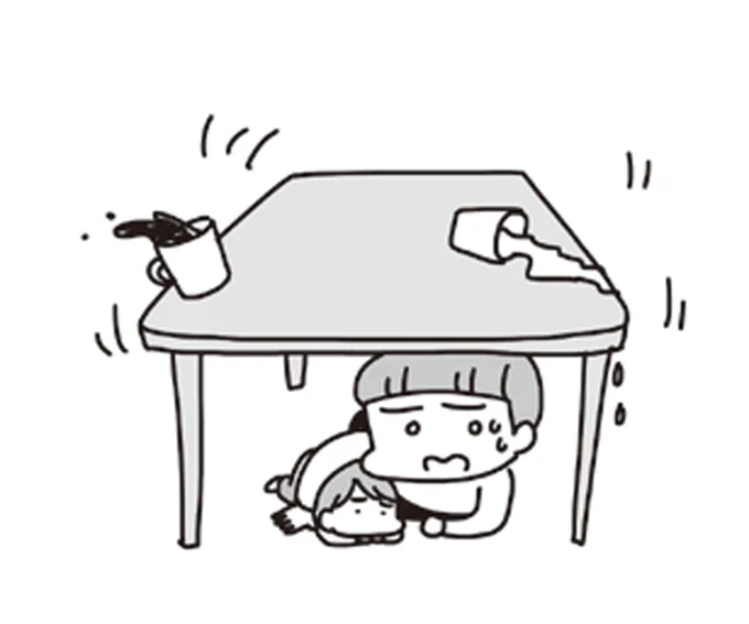 テーブルの下【△】
