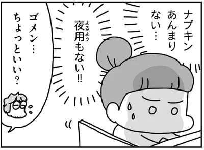 ナプキンあんまりない…