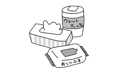 断水中、お尻ふき＆ウェットテッシュが大活躍！