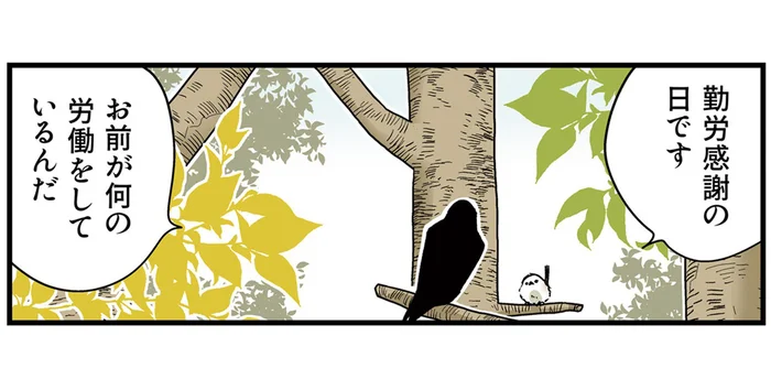 シマエナガの労働って何？ カラスさんが勤労感謝の日に聞いてみると