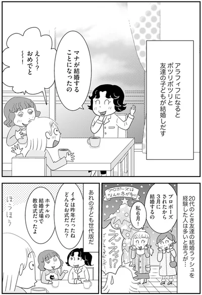 ポツリポツリと友達の子どもが結婚しだす