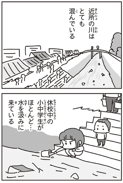 14-01近所の川はとても混んでいる