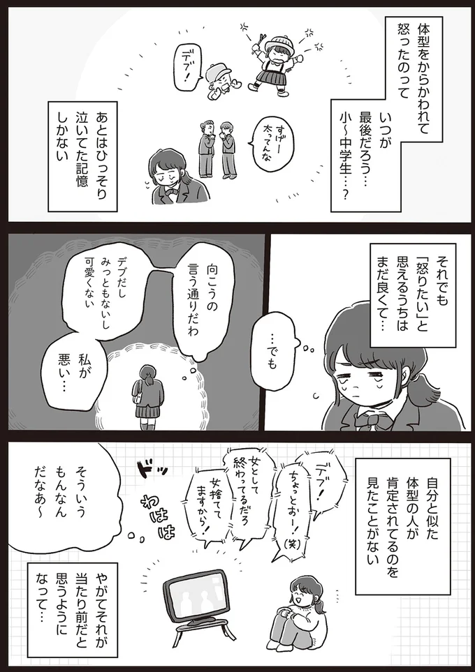 体型を否定されるのが当たり前だった