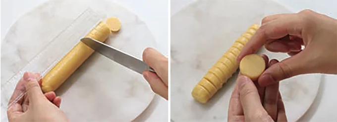 生地を均等に切り分ける