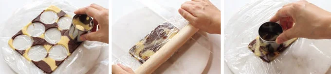 生地がかたくなった状態で型抜きをする。