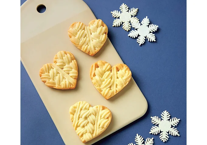 シンプルでおしゃれな仕上がり。ニット編み絞り出しクッキー