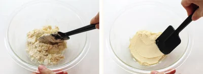 てヘラでさっくり混ぜる