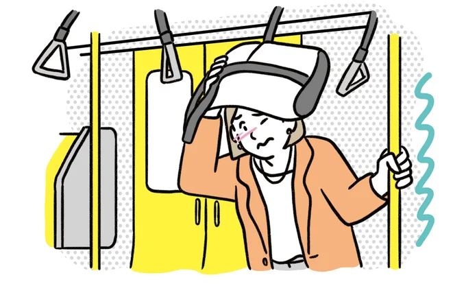 身を低くして頭を守りながら乗務員の指示に従う