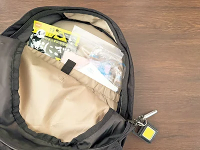 編集Sも防災ポーチを持ち歩いています！