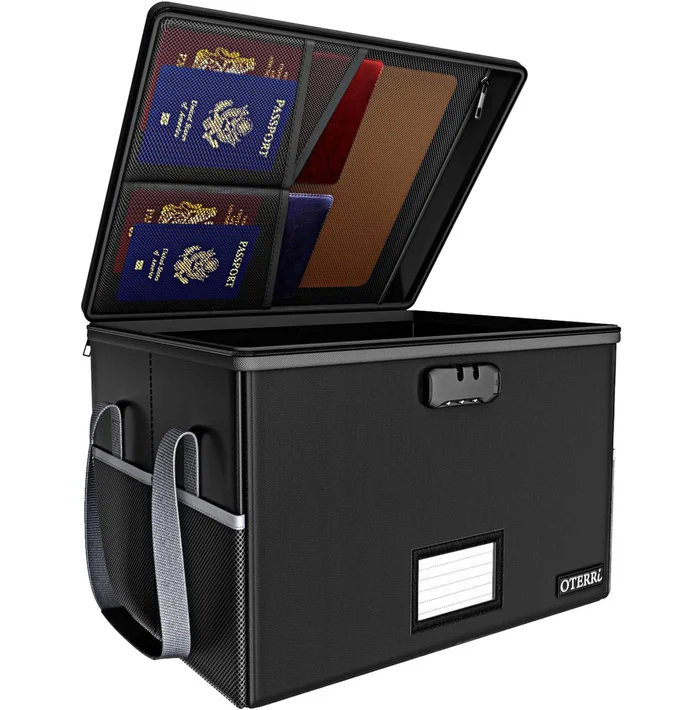 Oterri 耐火収納ボックス,大容量自動車トランク用収納ボックス