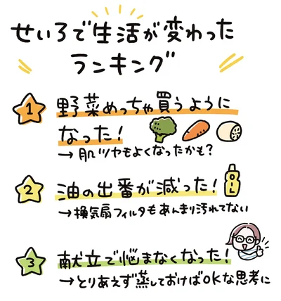 せいろで生活が変わったランキング
