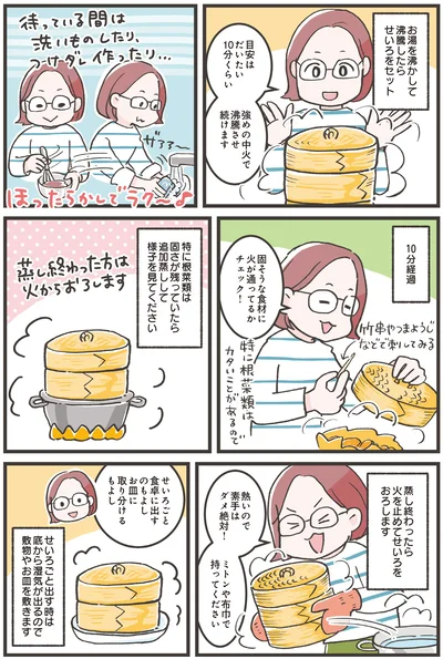 沸騰したらせいろをセット