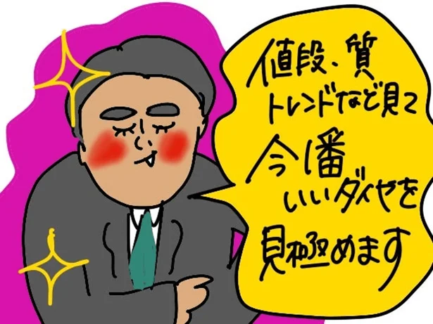 今一番いいダイヤを見極めて揃えていきます