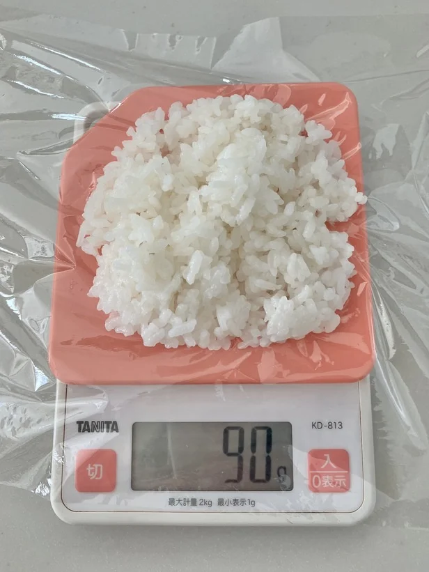 どの形も90gになるように…(▶解凍時間は?)