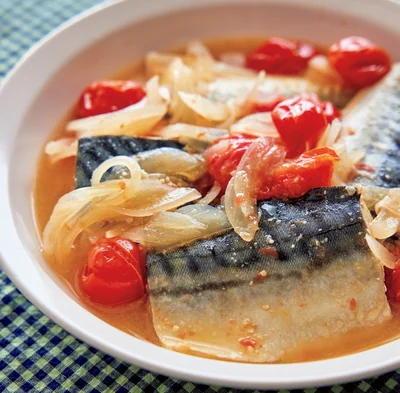 塩さばのトマトみそ煮