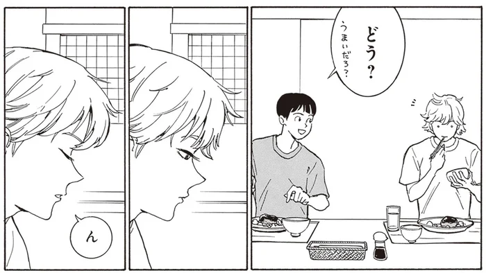 弟はやっぱり反抗期？ ふたごの兄が作ったハンバーグへの感想が「まぁ」でした／されどふたご1（9）