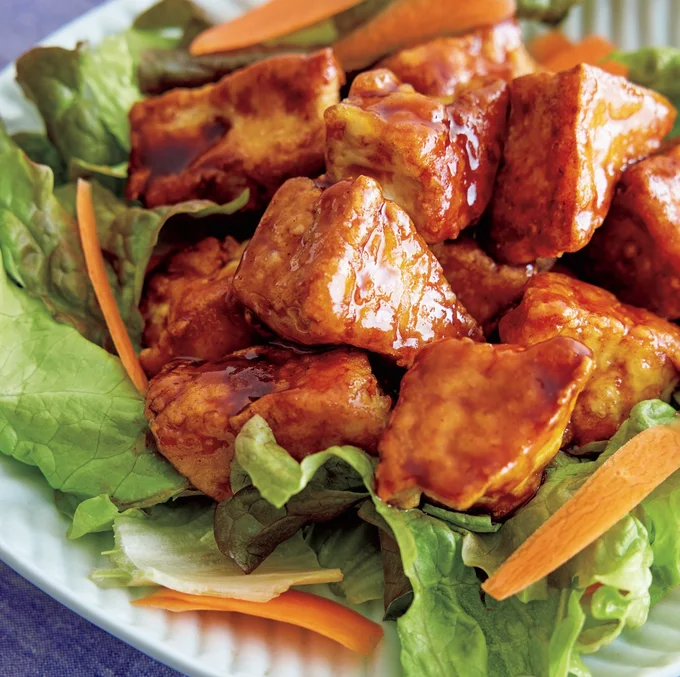 厚揚げのたれ漬けから揚げ