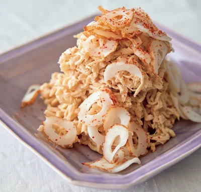 切り干し大根と薄切りちくわのマヨサラダ