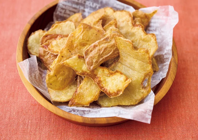 揚げてチップスに