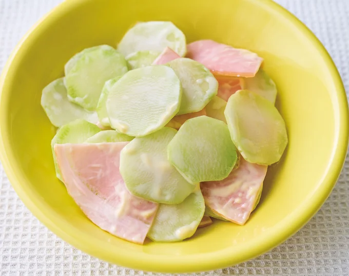 ハムと合わせてあえものに