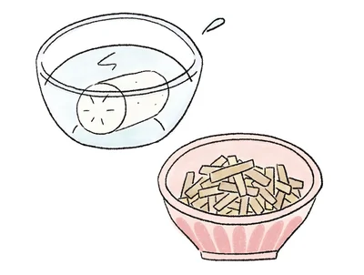 水分が抜けて張りがなくなった大根は、半日ほど水にひたすと、ある程度張りが復活します