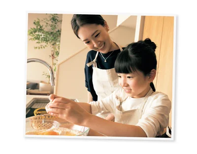 家族で一緒に料理ができるオープンキッチン