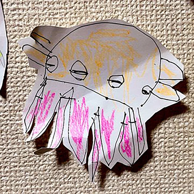 5歳が作ったオリジナル妖怪「あんどんタコ」▶妖怪の出現条件は（⇒次へ）