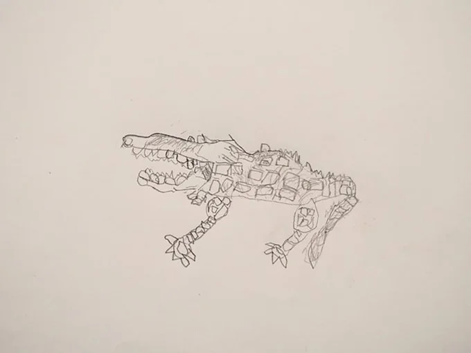 5歳が描いたワニ▶疲れた母を癒したのは…（⇒次へ）