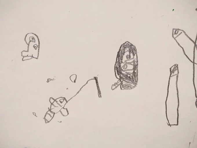 かわいい魚釣りの絵…！▶色彩センス100点！（⇒次へ）