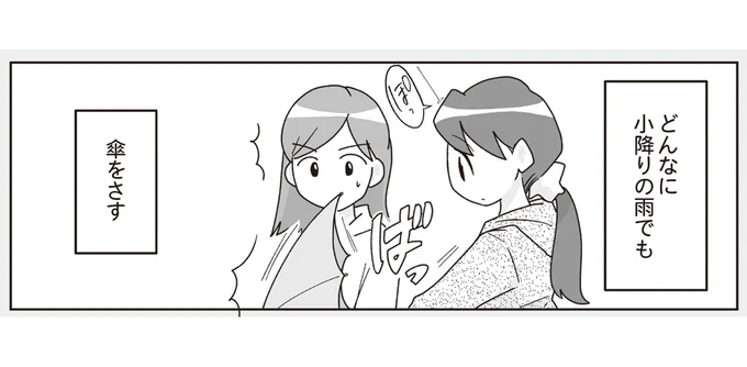 どんなに小降りの雨でも傘をさす