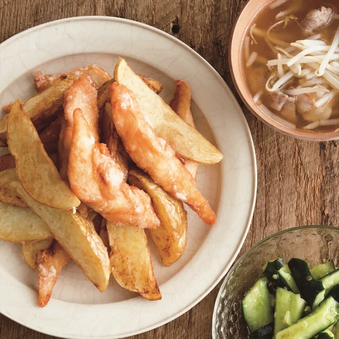 レンチンして揚げると、カリッ＆ホクホク「ささ身とじゃがいものから揚げ」