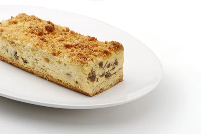 チーズケーキには珍しい 3 層構造が特徴