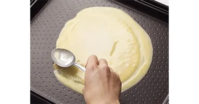 卵とハムのガレット工程3