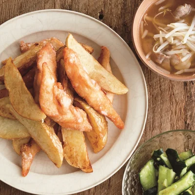 レンチンして揚げると、カリッ＆ホクホク「ささ身とじゃがいものから揚げ」